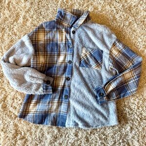 Plaid and Fleece button down